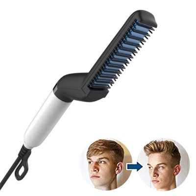 Private Label Dropshipping Beard For Men Electric Straightening Comb Hair Straightener Brush Ceramic